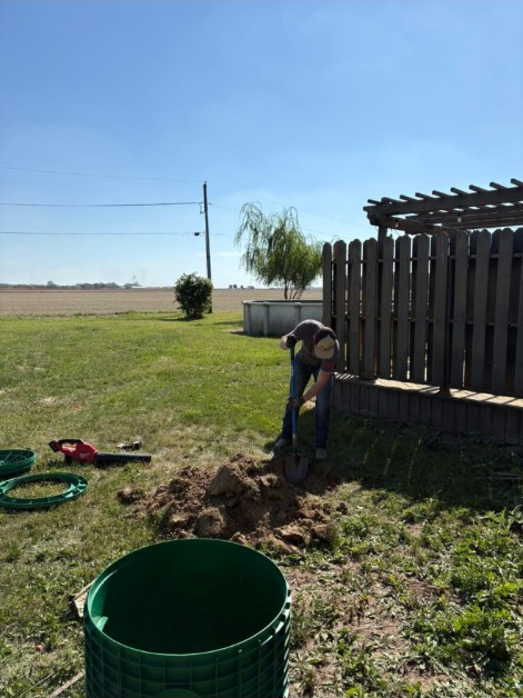 Septic service work in progress